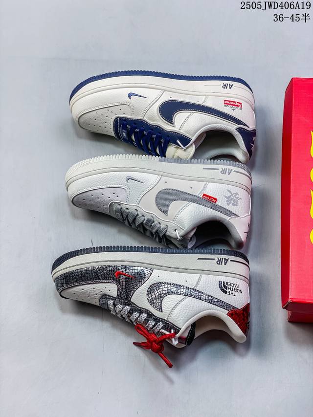 海外限量发售 公司级Nike Air Force 1 '07 Low 北面联名蛇年限定 银蛇 空军一号 低帮 运动鞋 休闲鞋 折边针车 工艺难度大 原楦头原纸板