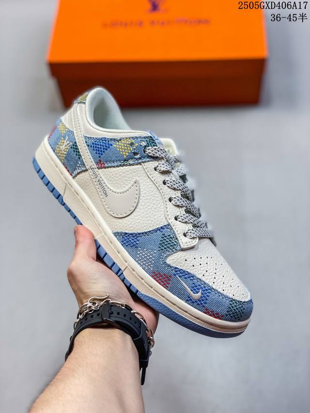 海外爆款限量发售 公司级 Nike Sb Dunk Low Lv联名 彩色白勾 周年高端定制 低帮休闲板鞋 定制鞋盒 大厂纯原品质出货 超高清洁度 皮料切割干净