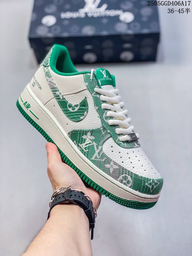 海外限量发售 公司级Nike Air Force 1 '07 Low Lv联名--绿牛仔 空军一号 3M反光 低帮 运动鞋 休闲鞋 折边针车 工艺难度大 原楦头