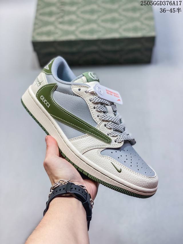 travis Scott X Fragment Design X Jordan Air Jordan 1 Low Og Sp Gucci古驰联名 白灰绿 多方联