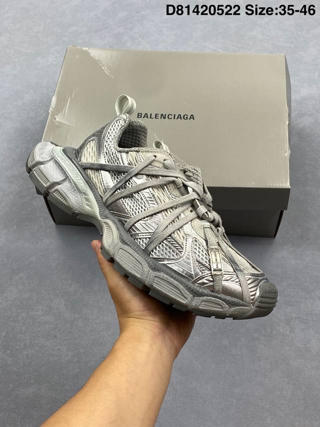 公司级 balenciaga 3Xl 10代 Taupe Mix 巴黎世家 3Xl 低帮 白粉蓝 低邦弹力一脚蹬阔型底姥爹风休闲慢跑鞋 Balenciaga全新