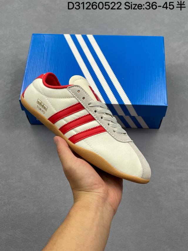 新品 阿迪达斯 Adidas Originals Tokyo 经典舒适 防滑耐磨 低帮 板鞋 男女同款 蓝色一双封神 复古薄底鞋美到犯规啦薄底鞋是今年的流行趋势