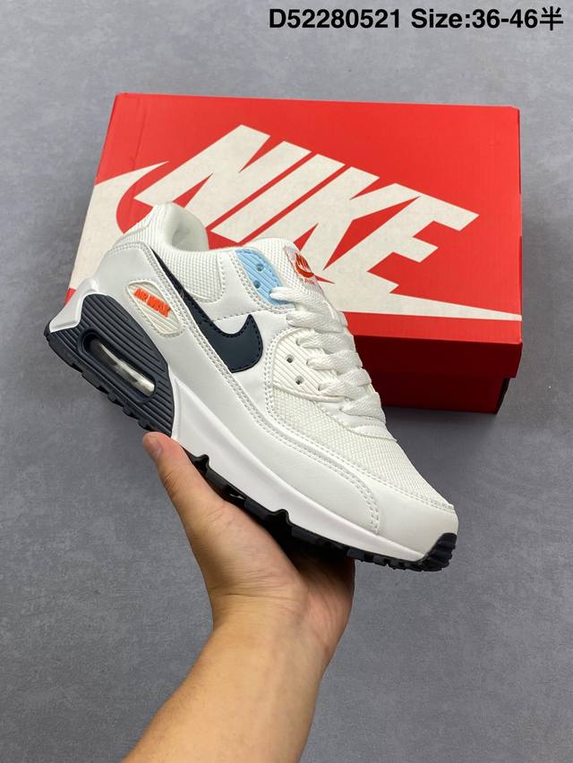 耐克 Nike Air Max 90男女子运动鞋 时尚复古板鞋气垫缓震慢跑鞋 从法国建筑中汲取设计灵感 兼具运动风范和时尚格调 是此系列起初搭载 Air 的鞋款