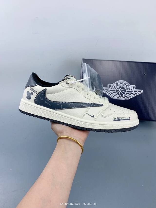 travis Scott X Fragment Design X Jordan Air Jordan 1 Low Og Sp 暴力熊联名 米黑小乱勾 多方联名合