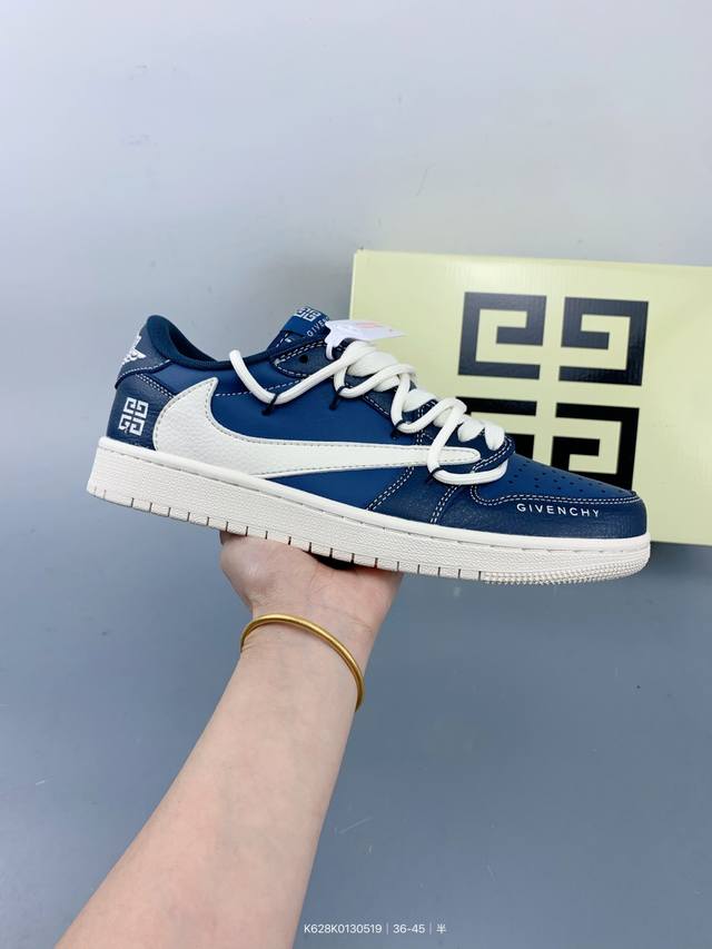 travis Scott X Fragment Design X Jordan Air Jordan 1 Low Og Sp 纪梵希联名 深蓝抽绳 多方联名合作