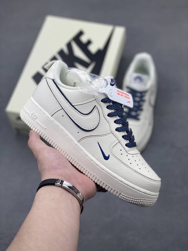 官方同步Id定制 原装版本 Nike Air Force 1 Low '07 经典深蓝小勾 满天星低帮空军一号休闲板鞋 定制皮料 3M反光 原楦原纸板 纯正版型