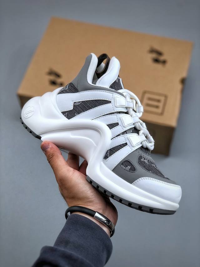 Ns炸款米兰走秀风 高奢品牌-路易威登Louis Vuitton Archlight Sneakers Lv真皮拼色减震网面运动弓型舞蹈复古老爹运动鞋 升级20