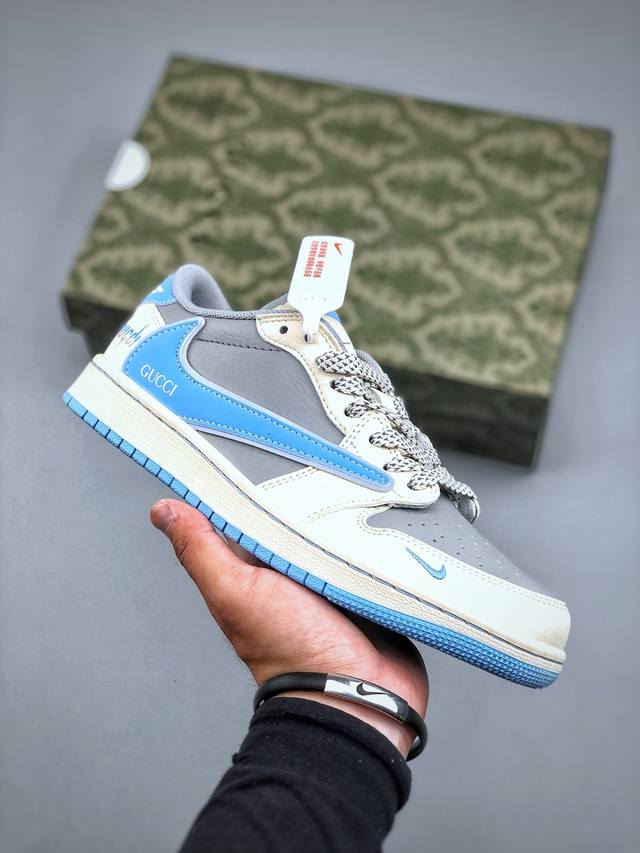 D版 Nike Dunk Low 倒钩古驰联名 白灰蓝小勾 大厂出品 极力推荐 原装头层材料 独家版型蒸餾加工帶來的是更好的视觉和脚感体验大厂纯原品质出货 清洁