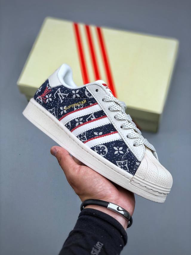 C版 Adidas Originals Lv联名 贝壳头 采用全新头层拼接皮革材质后跟采用特色3D立体印字 渠道正品订单 诠释市场最高工艺水平全鞋进口头层皮料打