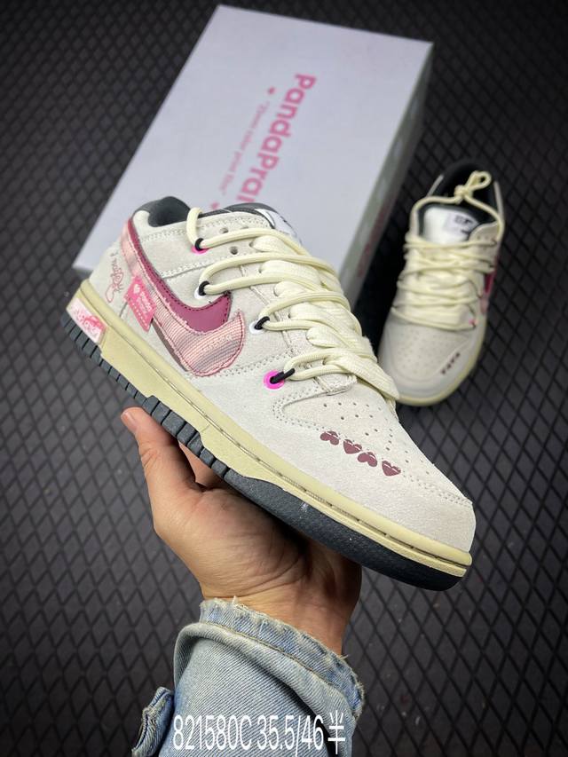 C nike Dunk Low 熊猫恶作剧 胶片情书 米粉恋语 低帮休闲板鞋 #配色整体围绕熊猫情人节主题设计 鞋身整体采用专属颜料重新喷涂 特殊原创设计图标涂