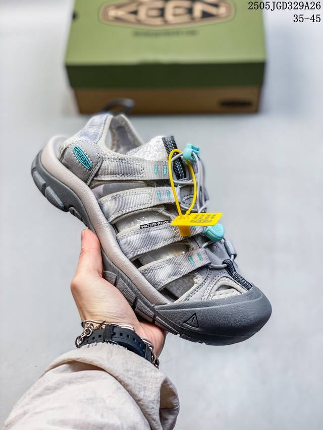人气户外休闲鞋品牌-科恩Keen Uneek Flat-M 平底编织弹力穿搭溯溪涉水休闲户外凉鞋 #外贸订单出口品质#采用进口机台编制两根尼龙绳组成鞋面 快干衬