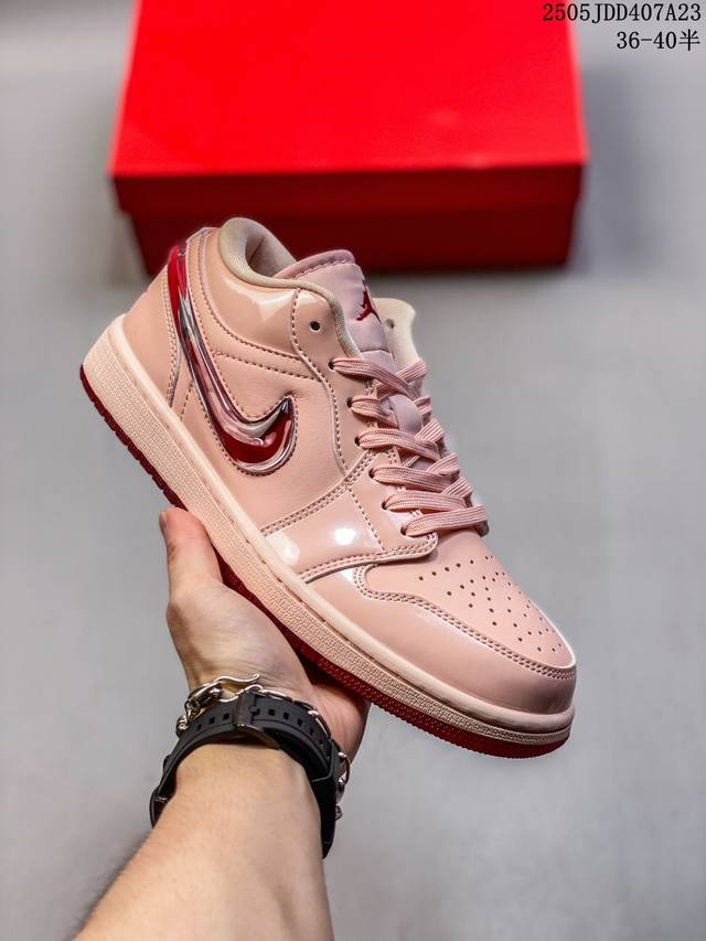 jordan Air Jordan 1 Low Valentine S Day 情人节限定舒适百搭 防滑耐磨 低帮 复古篮球鞋 女款 粉红 主货号:Hf3174