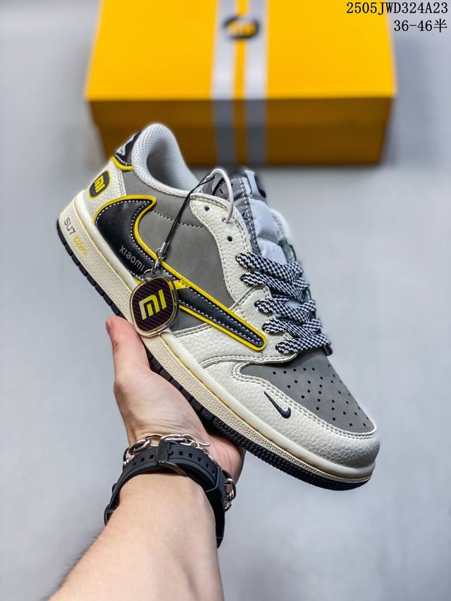 xiaomi X Air Jordan 1 Low 小米 X Aj1 低帮 联名灰白黑 Aj1 乔丹1代 Aj1 乔1 低邦 联名灰白黑 乔丹篮球鞋系列 鞋身整