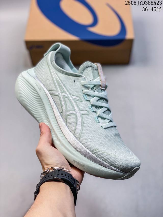 真标带半码 asics亚瑟士Nimbus 27男女N27代缓震跑鞋黑武士宽楦2E慢跑运动鞋 尺码 见图 编码 05Jyd388A23