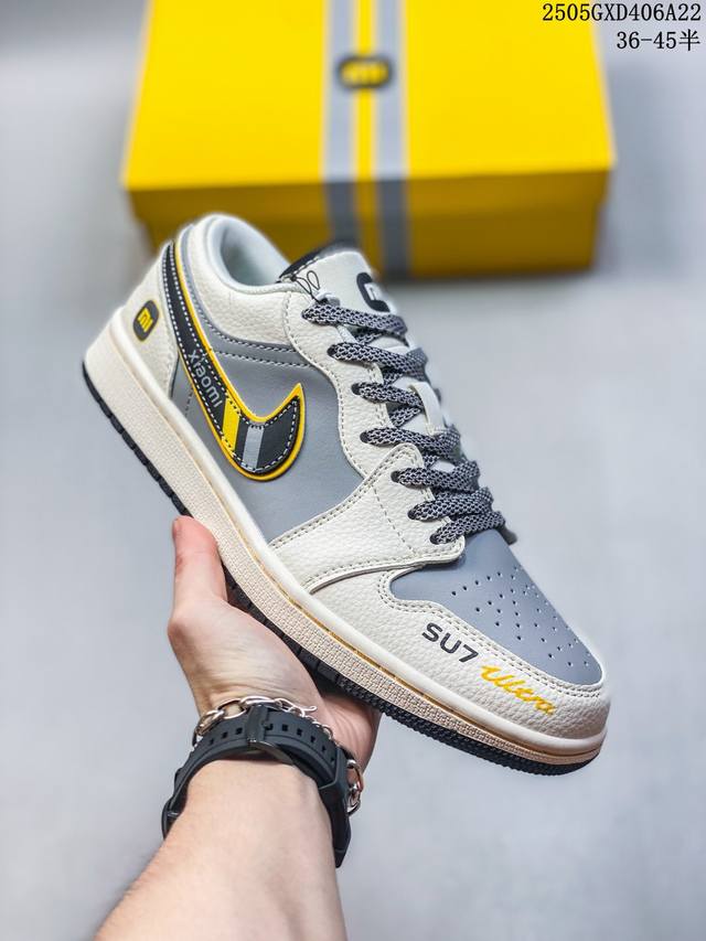 海外爆款限量发售 Nike Jordan Air Jordan 1 Xiaomi联名 Su7Ulltru 高端定制 低帮 复古 减震 防滑 耐磨 篮球鞋 定制鞋