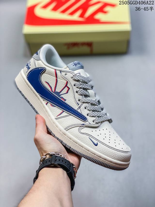 海外爆款限量发售 Travis Scott X Fragment Design X Jordan Air Jordan 1 Low Og Sp 斯图西联名 白深