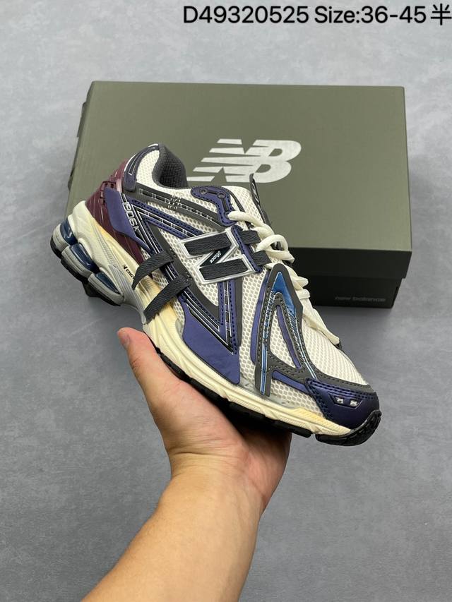 新百伦New Balance 1906系列复古老爹风休闲运动慢跑鞋 采用轻质牛剖革拼接透气网眼衬垫织物鞋面材质 T-Beam大底提供足步弓支撑 保持步态稳定 后