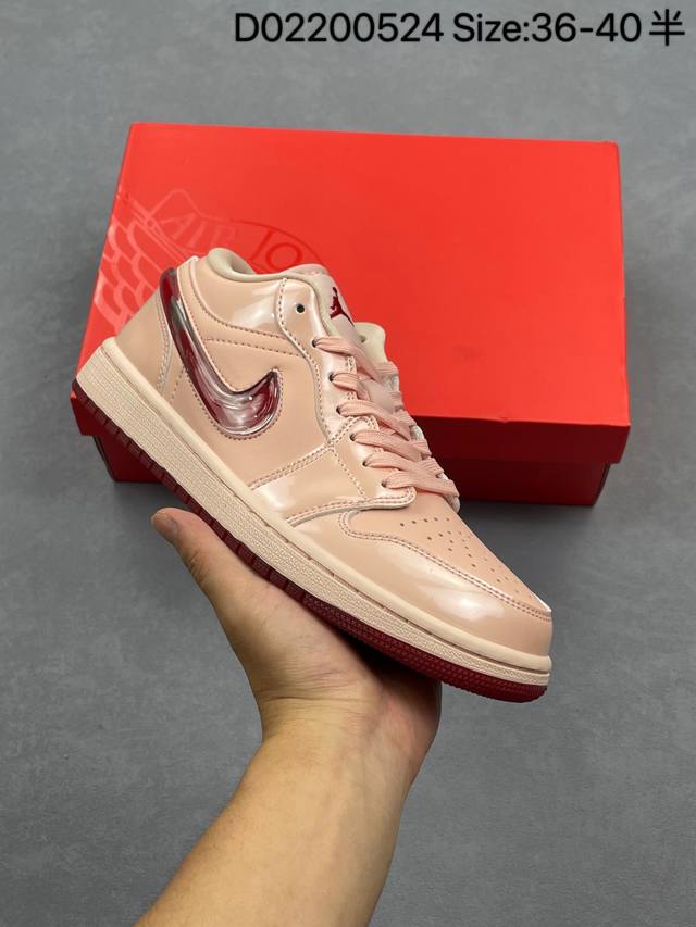 air Jordan 1 Low Valentine's Day 低帮 情人节限定 粉红 Aj1 乔丹1代 Aj1 乔1 低邦 白粉红果冻勾 乔丹篮球鞋系列 整