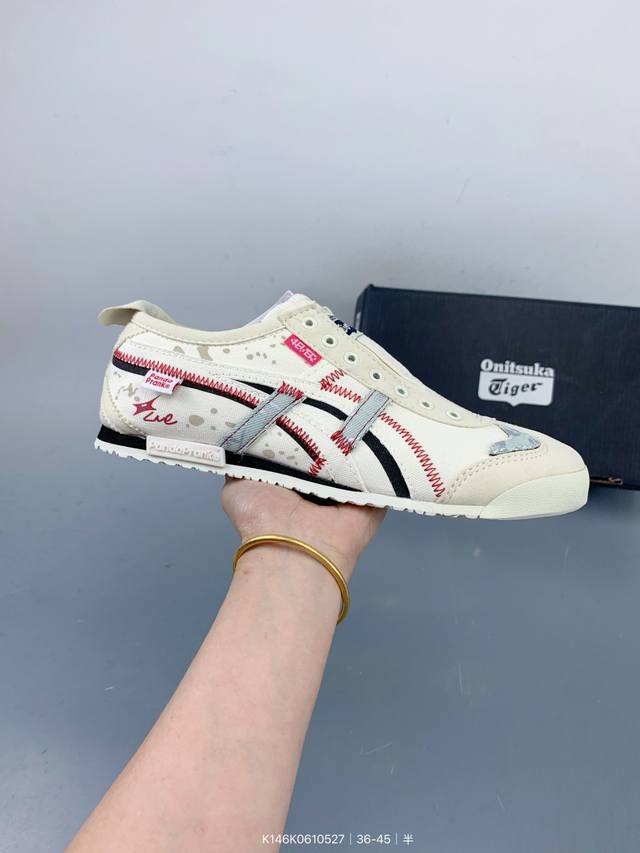 asics 亚瑟士 Mexico 66 Slip-On复古时尚 舒适透气 耐磨防滑 休闲鞋 size 如图 编码 K146K0610527