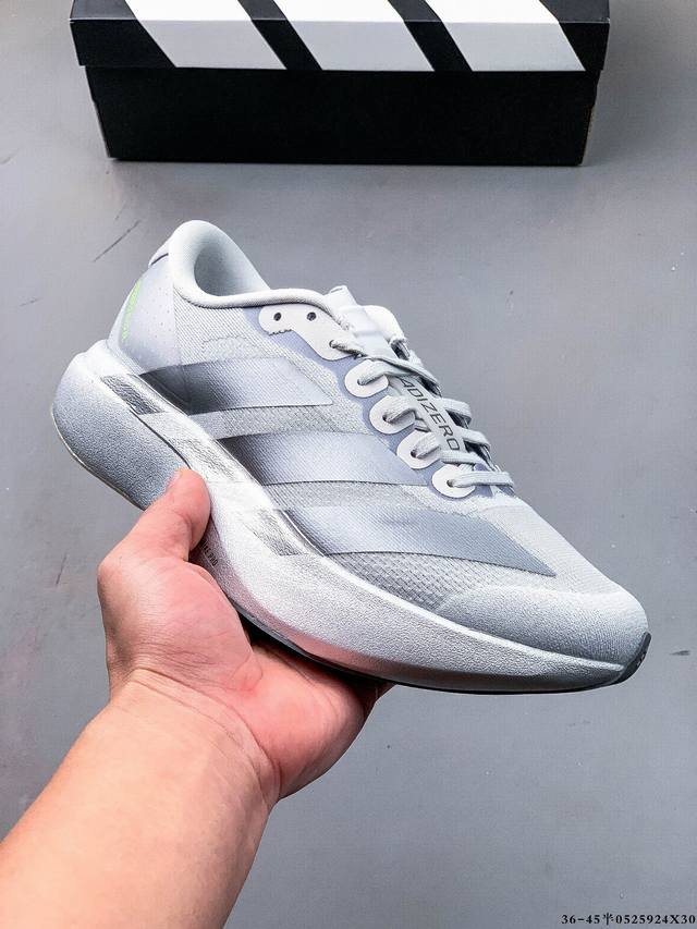 adidas Adizero Evo Sl M马拉松飞线贾卡轻质透气休闲运动跑步鞋 采用双层透气网纱 Flywire动态飞线绑缚鞋面材质 内置Zoom小气垫装置
