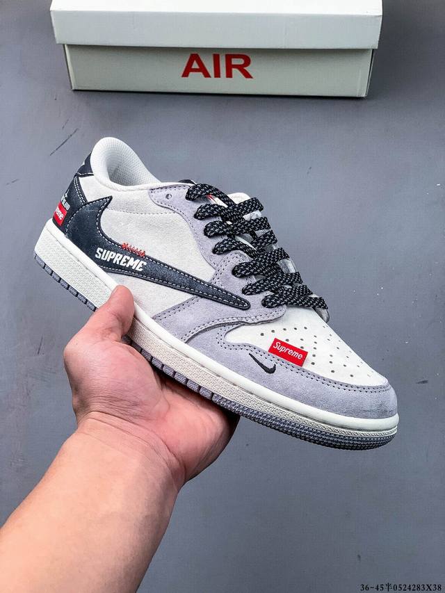 公司级头层 耐克Nike Air Jordan 1 Low Aj1乔1 低帮潮流缓运动休闲板鞋 Aj1 低帮拼接 完美版型真头层牛皮# 内置缓震气垫 原鞋开模