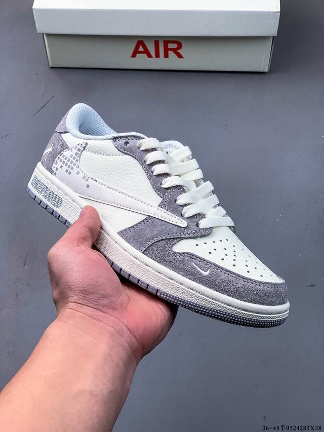 公司级头层 耐克Nike Air Jordan 1 Low Aj1乔1 低帮潮流缓运动休闲板鞋 Aj1 低帮拼接 完美版型真头层牛皮# 内置缓震气垫 原鞋开模