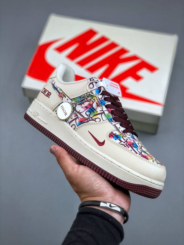 Nike Air Force 1 07 Low 迪奥联名 彩色插花 空军一号低帮休闲板鞋 #原楦头原纸板 原装鞋盒 定制五金配件 内置全掌气垫 原厂鞋底货号 D