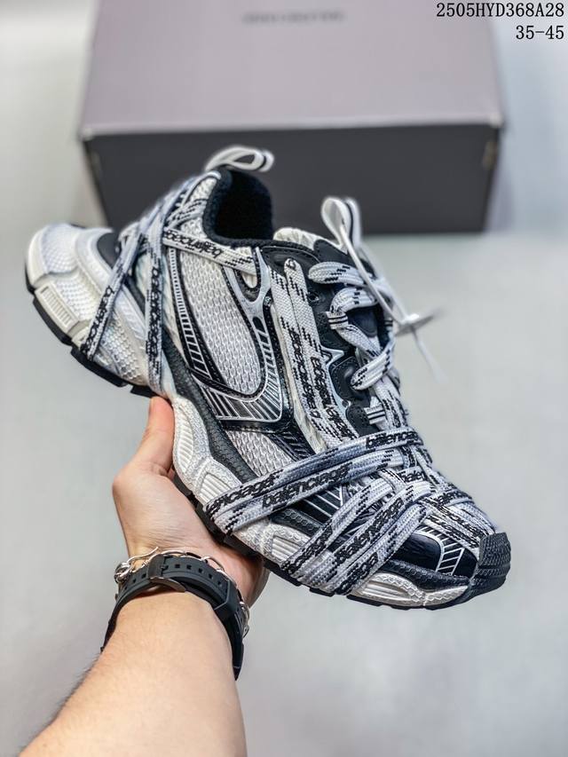 公司级Balenciaga 3Xl Sneakers 3+ 巴黎世家 系列低帮复古老爹鞋 采用环保再生超纤革与网眼织物鞋面材质 原鞋一致重度做旧效果 全原装Ev