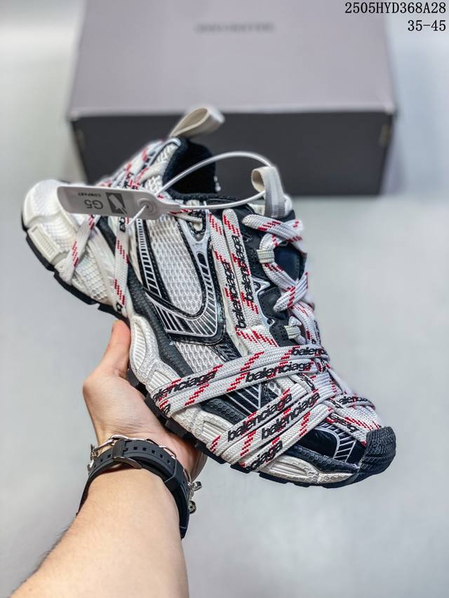 公司级Balenciaga 3Xl Sneakers 3+ 巴黎世家 系列低帮复古老爹鞋 采用环保再生超纤革与网眼织物鞋面材质 原鞋一致重度做旧效果 全原装Ev