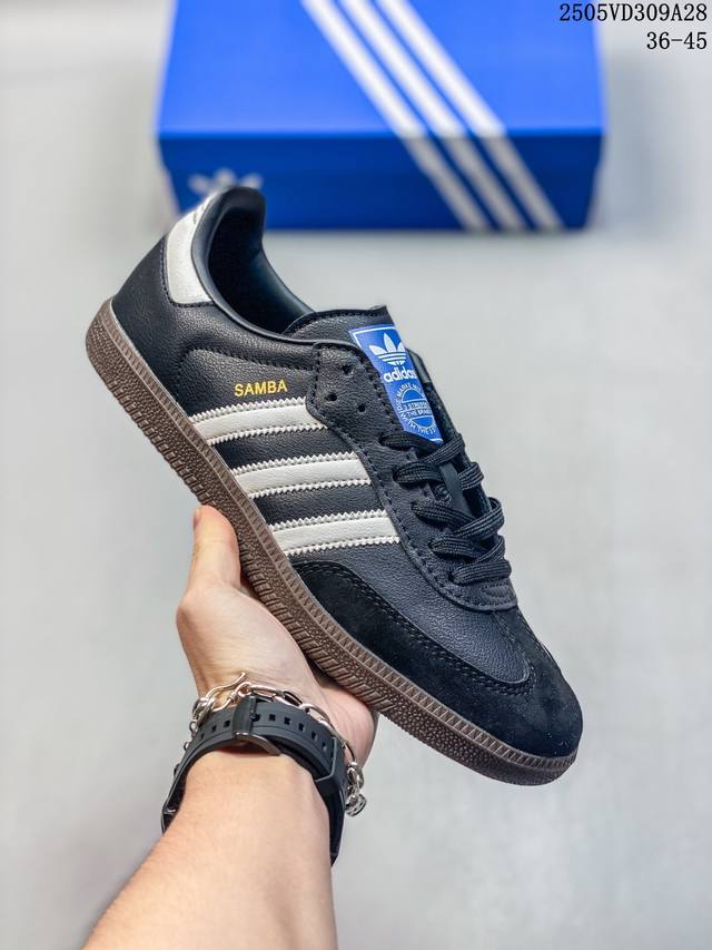 真标阿迪达斯三叶草Adidas Originals Samba 桑巴舞系列绅士德训足球风百搭低帮休闲运动板鞋 货号:B75806 尺码:36 36.5 37 3