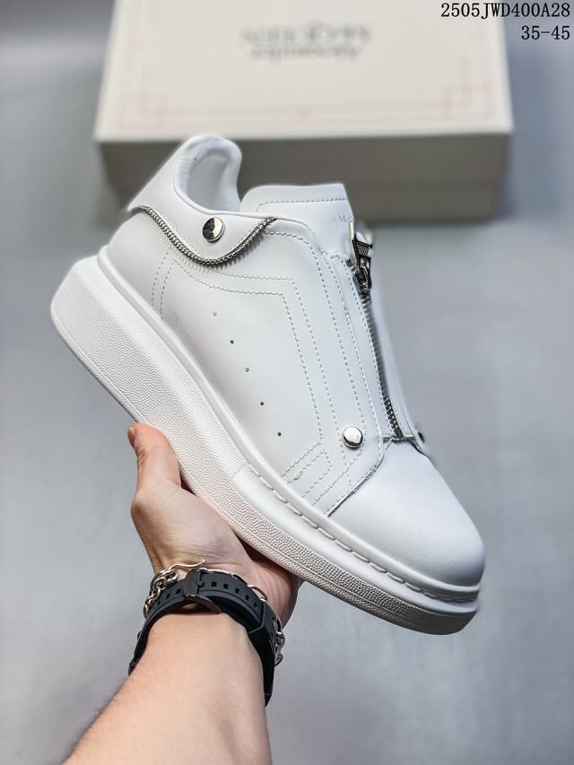 alexander Mcqueen 麦坤亚历山大麦昆 Sole Leather Sneakers 低帮时装厚底休闲运动小白鞋 尺码 36 45 编码 11203