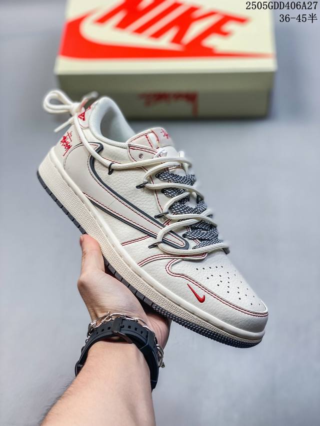 外爆款限量发售 公司级 Travis Scott X Fragment Design X Jordan Air Jordan 1 Low Og Sp 斯图西联名