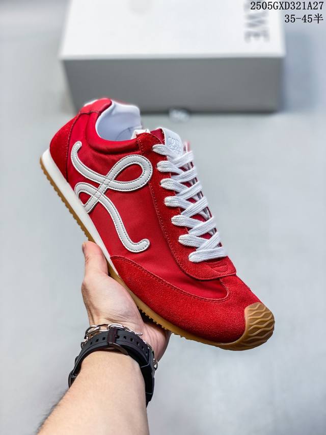 配件丢失扣10元 loewe罗意威 Ballet Runner 2.0小牛皮 圆头系带 低帮 生活休闲鞋 罗意威全新版大头运动鞋Ballet Runner2.0