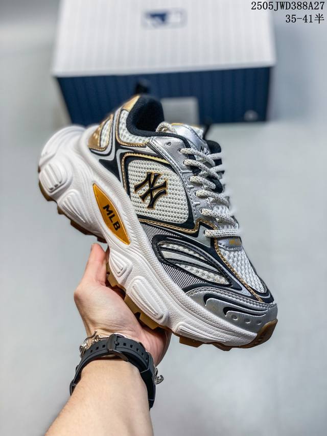 公司级Mlb Winner Chunky 百搭舒适休闲潮流运动厚底增高防滑耐磨 低帮 老爹鞋 货号 3Ashwd15N Gp20 尺码 35.5 36 36.5