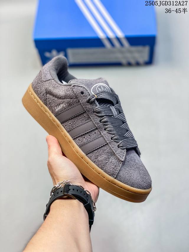 公司级真标带半码 阿迪达斯 Adidas Campus 00S 拼色 复古潮流休闲面包板鞋 生生不息的经典之作 短绒麂皮面料 质感满满 加厚了中底 提供出色的缓