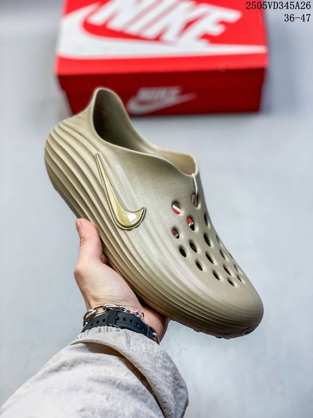36-47 组合底Nike Reactx Rejuven8 耐克 简约舒适 洞洞鞋 由兼具轻便性和耐用性的Eva泡沫打造 拖鞋的外观十分吸引人 融合了舒适与时尚