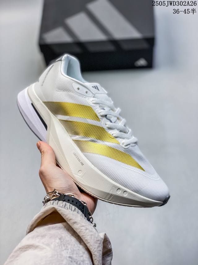 公司级Ad Adizero Boston 13 夏季透气网眼竞速跑鞋 Js4938 融合Lightstrike和Lightstrike pro技术 采用乙烯 乙