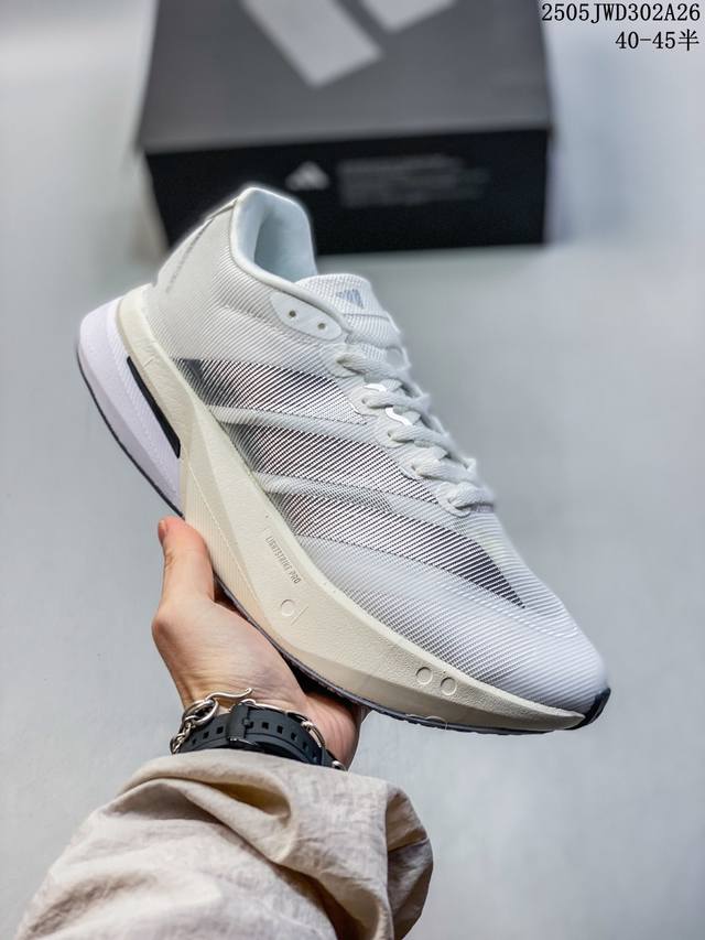 公司级Ad Adizero Boston 13 夏季透气网眼竞速跑鞋 Js4938 融合Lightstrike和Lightstrike pro技术 采用乙烯 乙