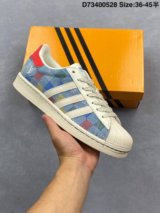 阿迪达斯Ad Originals Superstar 经典贝壳头休闲板鞋 纯白 B27136 纯原鞋楦 立体Logo 国内最高工艺 原装超软一体蓝底 头层抗裂牛