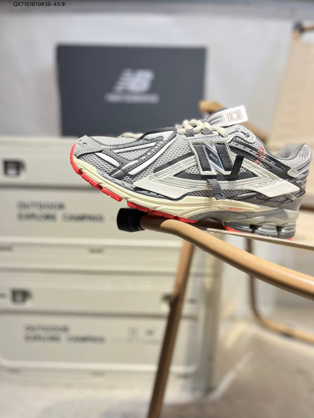 new Balance 1906系列复古老爹风休闲鞋 #采用轻质牛剖革拼接透气网眼衬垫织物鞋面材质 T-Beam大底提供足步弓支撑 保持步态稳定 后跟搭载外露缓