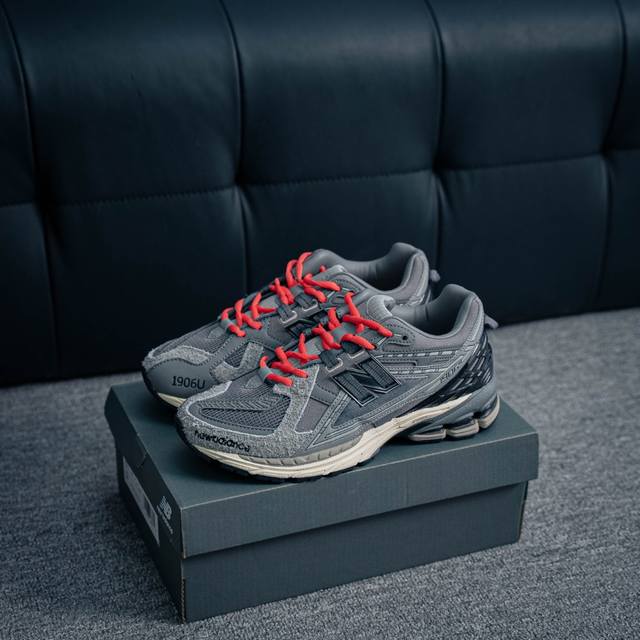 核心私 new Balance 1906系列 休闲鞋 #采用轻质牛剖革拼接透气网眼衬垫织物鞋面材质 T-Beam大底提供足步弓支撑 保持步态稳定 后跟搭载外露缓