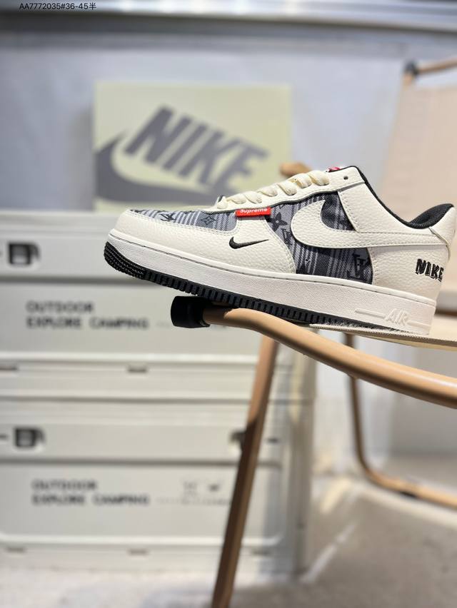 nk Air Force 1'07 Low 空军一号低帮休闲板鞋 #定制皮料 原楦原纸板 纯正空军版型 高清洁度 内置全掌气垫Bz68808 Aa7772035
