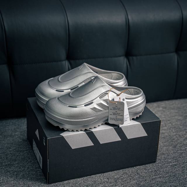 核心私 adidas Ozwave Clog稳定缓震回弹厚底老爹拖鞋 货号 Jr6757 尺码 36 37 37.5 38 38.5 39 40 40.5 41