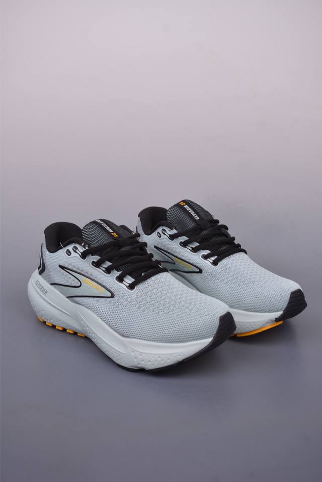 brooks 布鲁克斯 Glycerin 21 超弹轻盈跑步鞋 实拍首发 低帮透气缓震支撑休闲运动慢跑鞋 采用改进工程空气网眼组合热熔工艺 鞋面材质搭载Dna