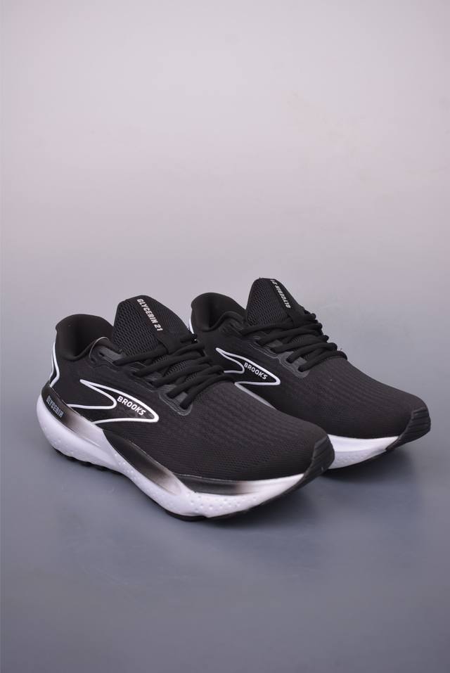 brooks 布鲁克斯 Glycerin 21 超弹轻盈跑步鞋 实拍首发 低帮透气缓震支撑休闲运动慢跑鞋 采用改进工程空气网眼组合热熔工艺 鞋面材质搭载Dna