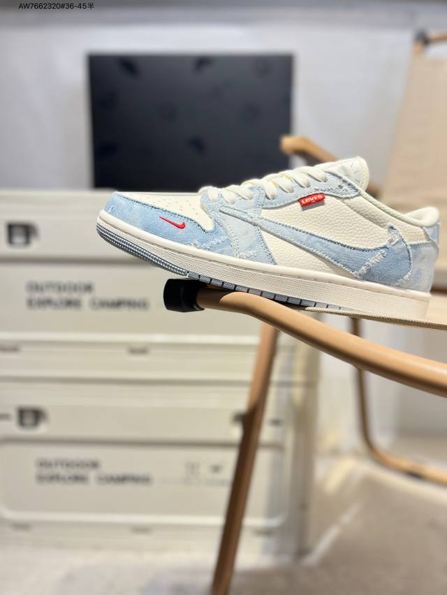 公司级头层皮李维斯 X乔丹Air Jordan 1 Low Aj1低帮系列篮球鞋 官方同步配色 原装级产物 #拒绝公底 立体鞋型 细节完美 高清洁度Le2436