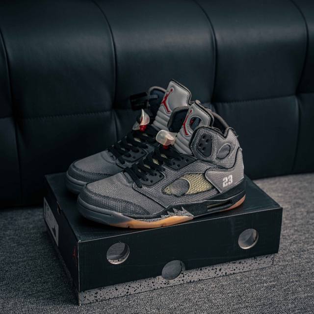 核心私 off-White X Air Jordan 5 Retro Sp Ow联名Aj5乔5联名男子篮球鞋 Ct8480-001 当前市面最高版本 首轮出货