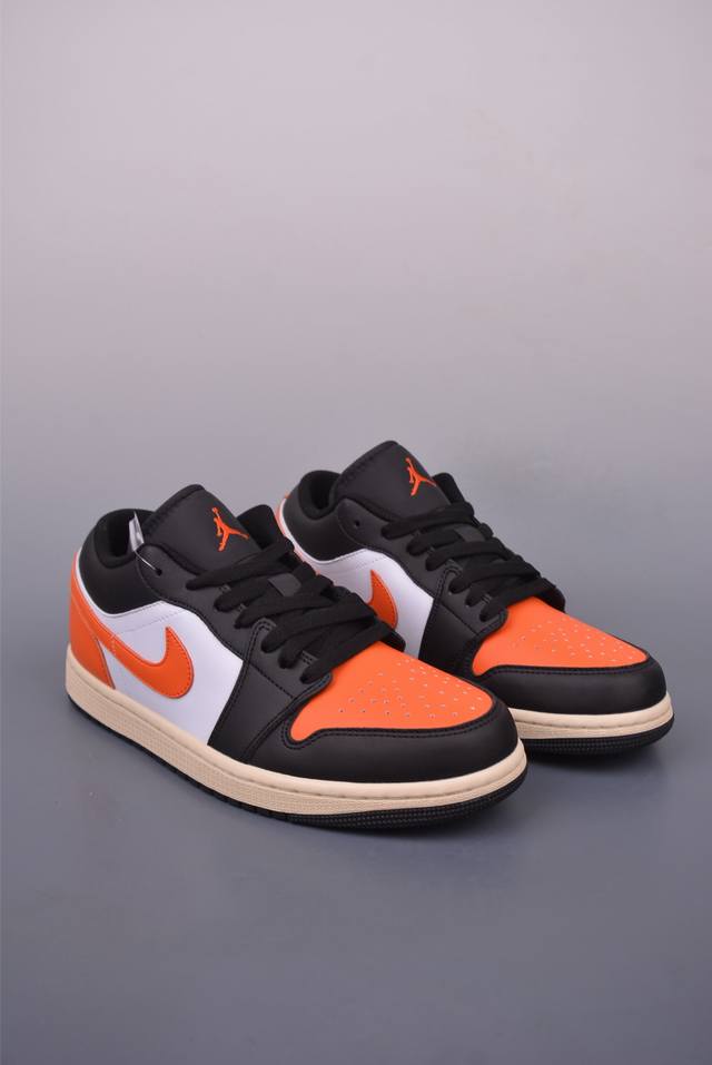 air Jordan 1 Low 黑白橙 aj1乔1低帮休闲板鞋 同步官方配色 市场唯一独家头层皮打造 原鞋原档案开发 原厂皮料 原档冲孔鞋头 正确满胶鞋垫 四