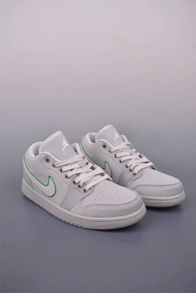 air Jordan 1 Low 灰绿 aj1乔1低帮休闲板鞋 同步官方配色 市场唯一独家头层皮打造 原鞋原档案开发 原厂皮料 原档冲孔鞋头 正确满胶鞋垫 四线