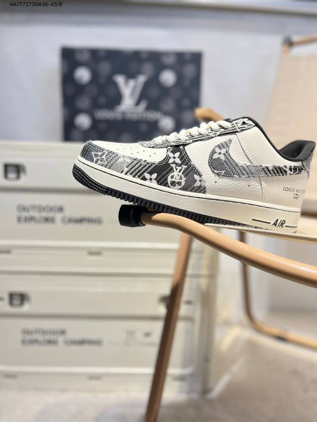 lv X Nk Air Force 1'07 Low 空军一号低帮休闲板鞋 #定制皮料 原楦原纸板 纯正空军版型 高清洁度 内置全掌气垫Sc9207 Aa777